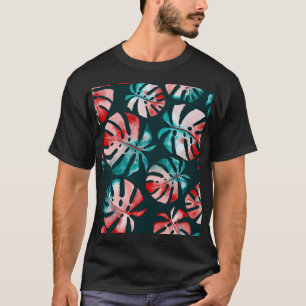 Abstract Tropical Leaves, Watercolor Bright. T-Shirt