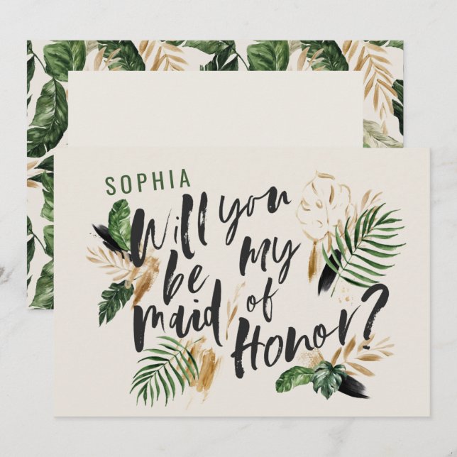 Abstract tropical Maid of Honour (Front/Back)