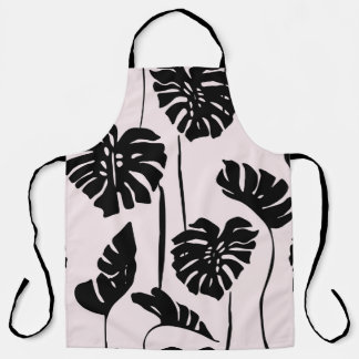 Abstract Tropical Monstera Palm Art Apron