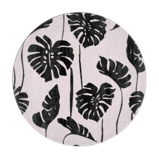 Abstract Tropical Monstera Palm Art Cutting Board