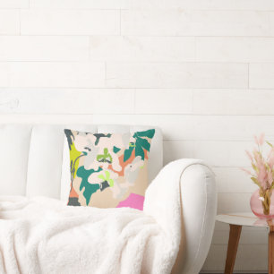 Abstract Tropical Orchids Modern Home Decor Throw Pillow