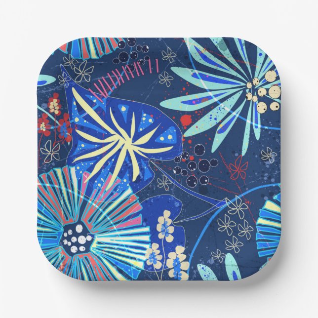 Abstract  tropical paper plate (Front)