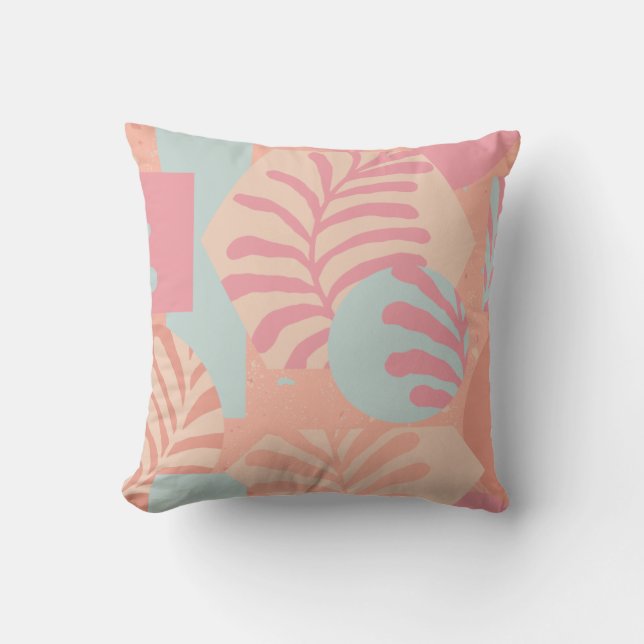 Abstract Tropical Pattern Throw Pillow (Front)