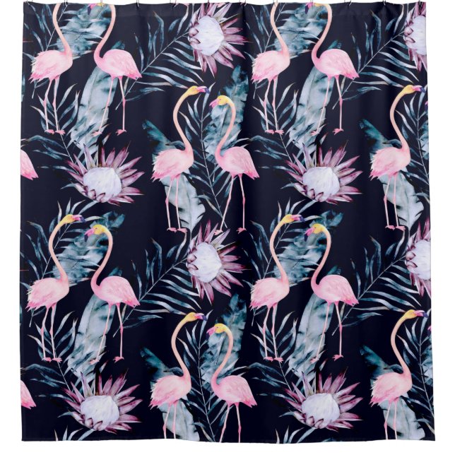 Abstract tropical pattern with flamingo, protea, l (Front)