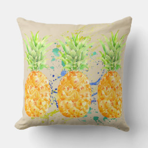 Abstract Tropical Pineapples Throw Pillow