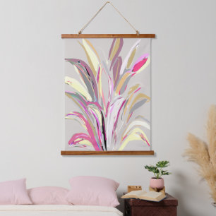 Abstract Tropical Plant Vector Art Style Hanging Tapestry