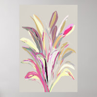 Abstract Tropical Plant Vector Art Style