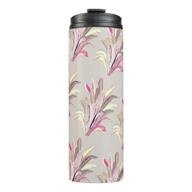 Abstract Tropical Plant Vector Art Style Thermal Tumbler (Front)
