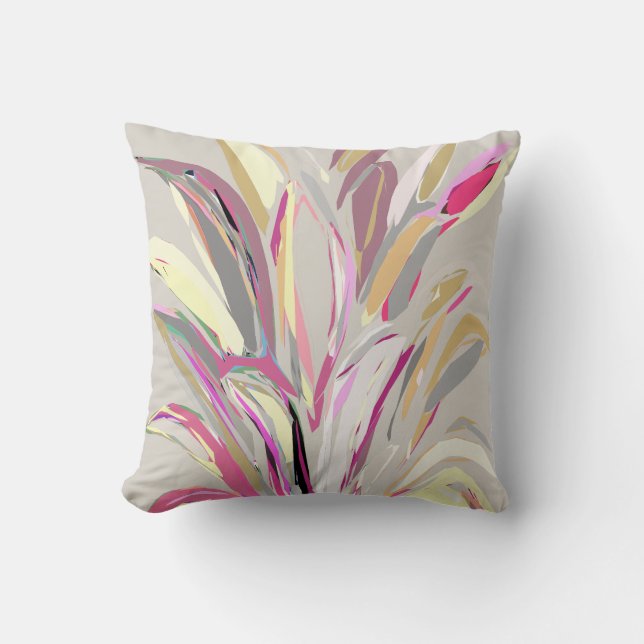 Abstract Tropical Plant Vector Art Style Throw Pillow (Front)