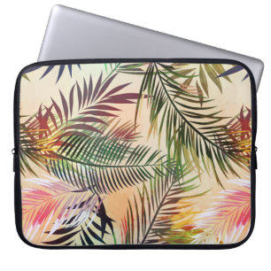 Abstract tropical plants pattern. Vintage illustra Laptop Sleeve