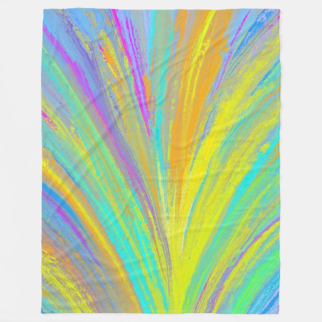 Abstract Tropical Summer Fun Fleece Blanket (Front)