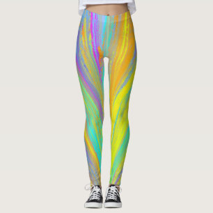 Abstract Tropical Summer Fun Leggings