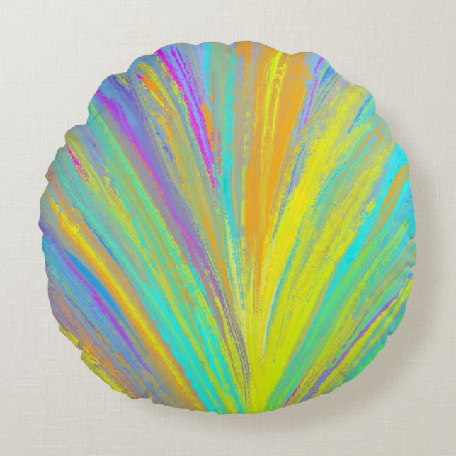 Abstract Tropical Summer Fun Round Pillow (Front)