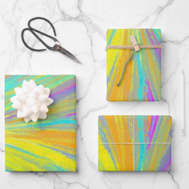 Abstract Tropical Summer Fun Wrapping Paper Sheet (Front)