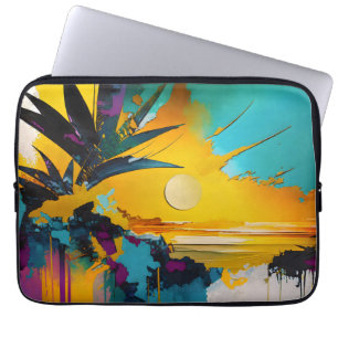 Abstract Tropical Sunset Explosion Laptop Sleeve