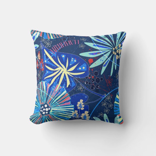 Abstract  tropical throw pillow (Front)