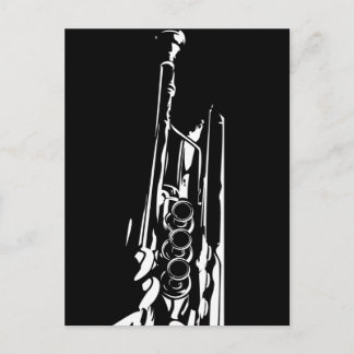 Abstract Trumpet Silhouette Postcard