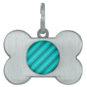 Abstract Tubes in Teal Pet Name Tag