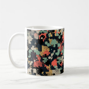 Abstract tubes puzzle pattern with puzzle, squa coffee mug