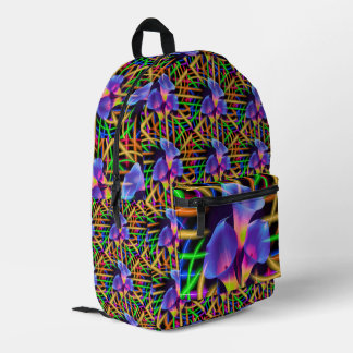 Abstract Tulip Colourful Mystical Art  Printed Backpack
