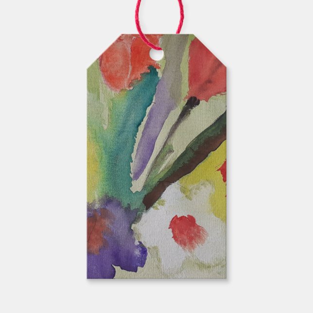 Abstract Tulips & Spring Flowers Gift Tags (Front)