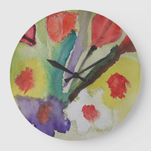 Abstract Tulips Wall Clock