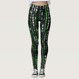 Abstract Tunnel Perspective with Two Figures Leggings