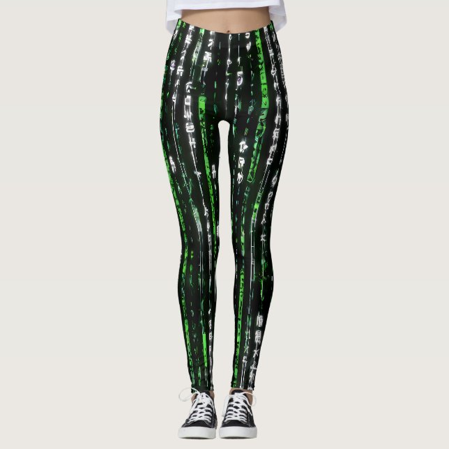 Abstract Tunnel Perspective with Two Figures Leggings (Front)