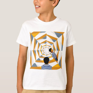 Abstract Tunnel Perspective with Two Figures T-Shirt