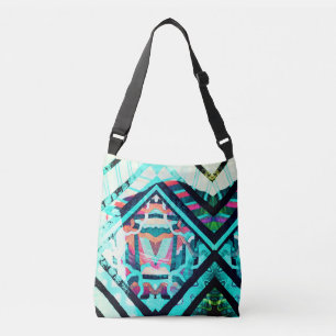 Abstract Turquoise Crossbody Bag