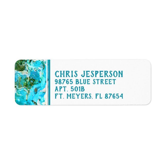 Abstract Turquoise Ocean Blue & Seaweed Green (Front)