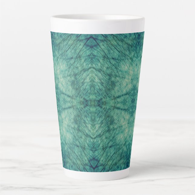 Abstract turquoise ocean reflection latte mug (Front)