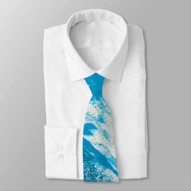 Abstract Turquoise Pattern Tie (Tied)