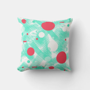 Abstract Turquoise Peach Throw Pillow
