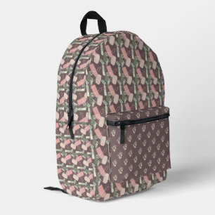 Abstract Turquoise Pink Brown  Printed Backpack
