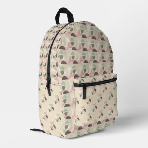 Abstract Turquoise Pink Brown  Printed Backpack