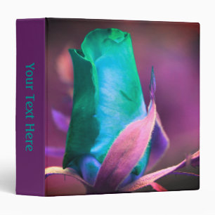 Abstract Turquoise Rose Flower Personalized Binder