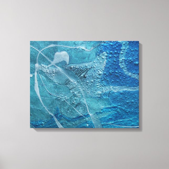 abstract turquoise texture canvas print (Front)