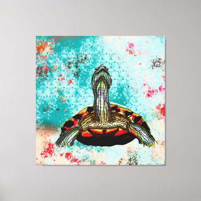 Abstract Turtle Artwork Canvas Print (Front)