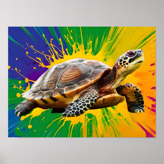 Abstract Turtle Artwork Poster (Front)