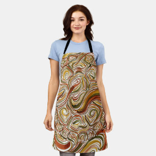 Abstract Turtle Shell Earth Tone Pattern Apron