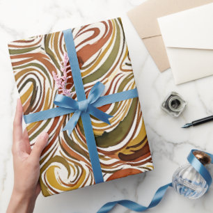 Abstract Turtle Shell Earth Tone Wrapping Paper