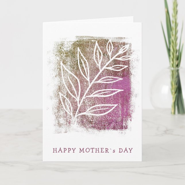 Abstract Twig Art Drawing Happy Mother`s Day Card (Front)