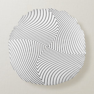 Abstract twisted background. Lines of variable thi Round Pillow
