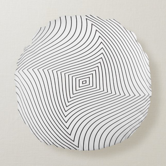 Abstract twisted background. Lines of variable thi Round Pillow (Front)