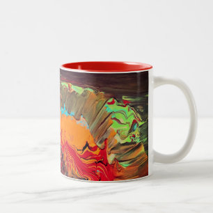 Abstract Two-Tone Mug "Orange Blast"