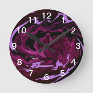 Abstract Tye Dye Wall Clock