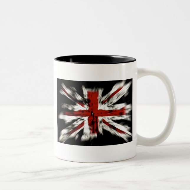 Abstract UK Flag Two-Tone Coffee Mug (Right)
