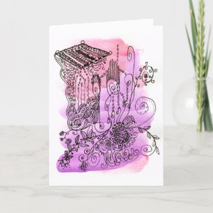 Abstract Underwater Garden Purple Red Mother's Day Holiday Card