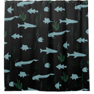 Abstract underwater pattern with fishes and seawee